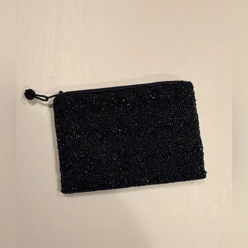 Women’s small beaded black bag